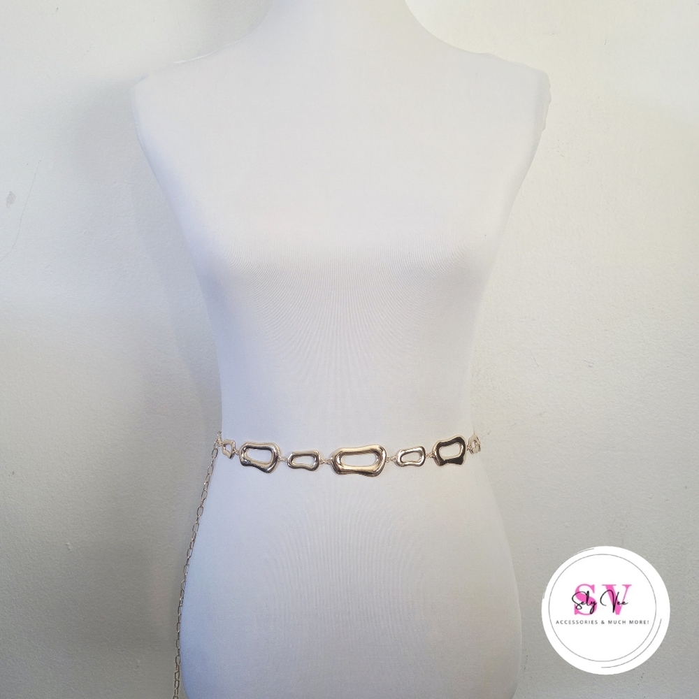 Abstract Gold Chain Belt